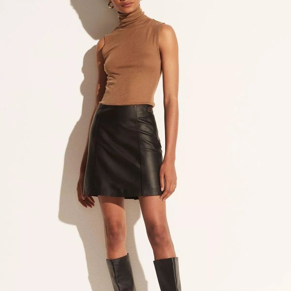 VINCE Leather Mini Skirt